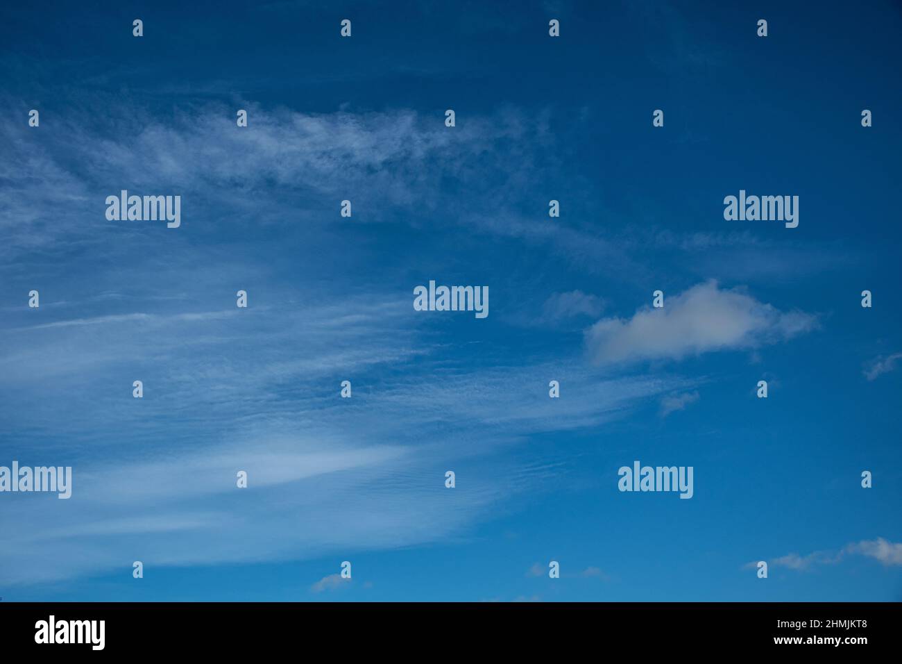 Blue sky with veil clouds Stock Photo