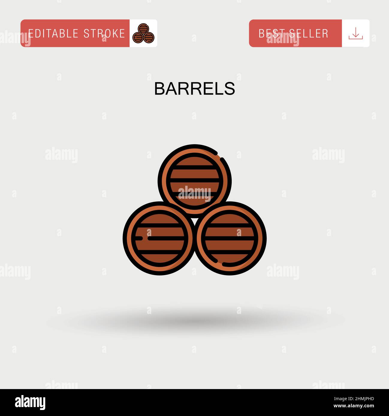 White wooden barrels icon isolated Stock Vector Images - Alamy