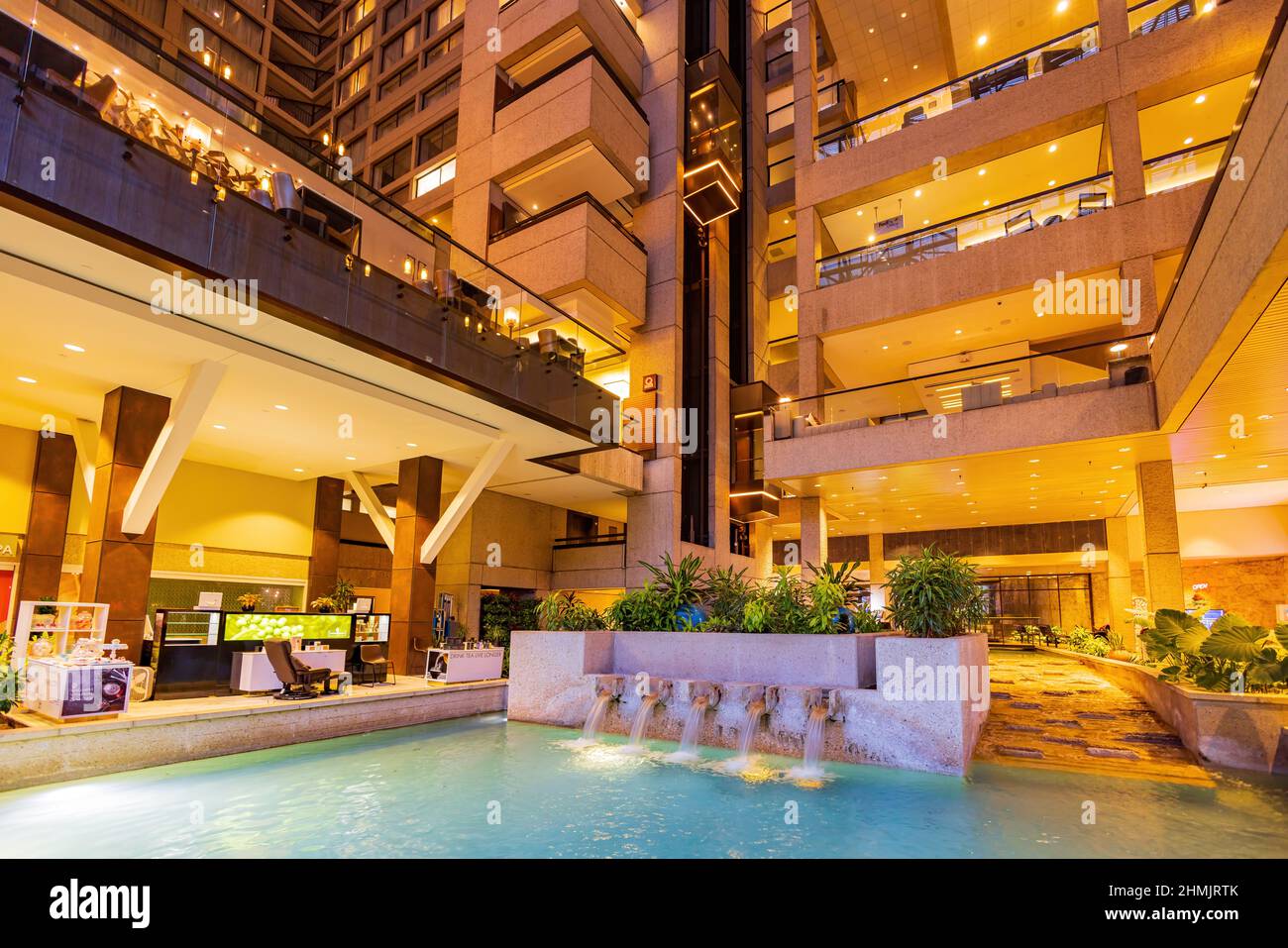 Texas, FEB 2 2022 Interior view of the Hyatt Regency San Antonio