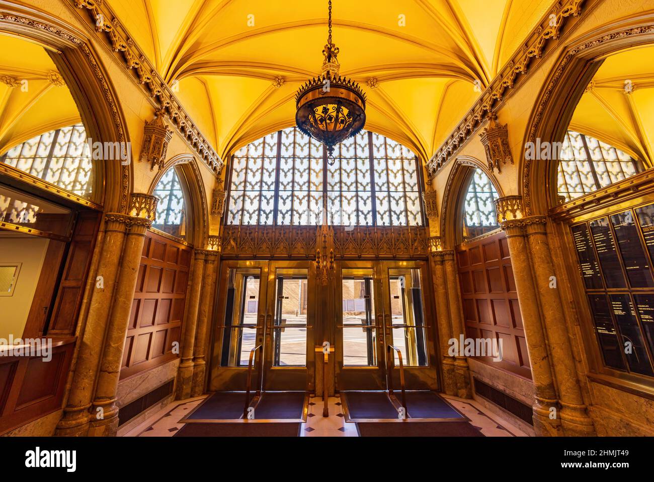 Texas, FEB 5 2022 - Interior view of the Tower Life Building Stock Photo