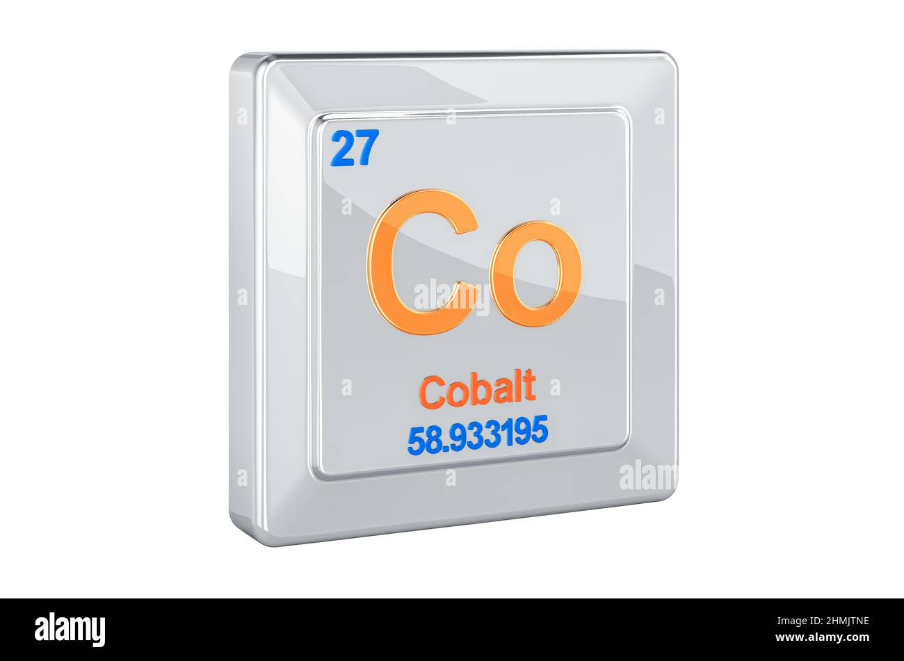Cobalt Co, chemical element sign. 3D rendering isolated on white background Stock Photo