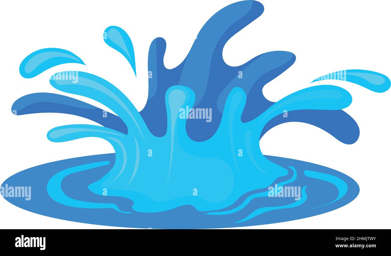 Cartoon splash effect. Blue water motion flash isolated on white background  Stock Vector Image & Art - Alamy