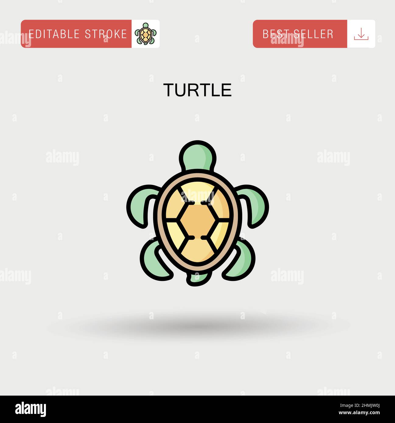 Turtle Simple vector icon. Stock Vector
