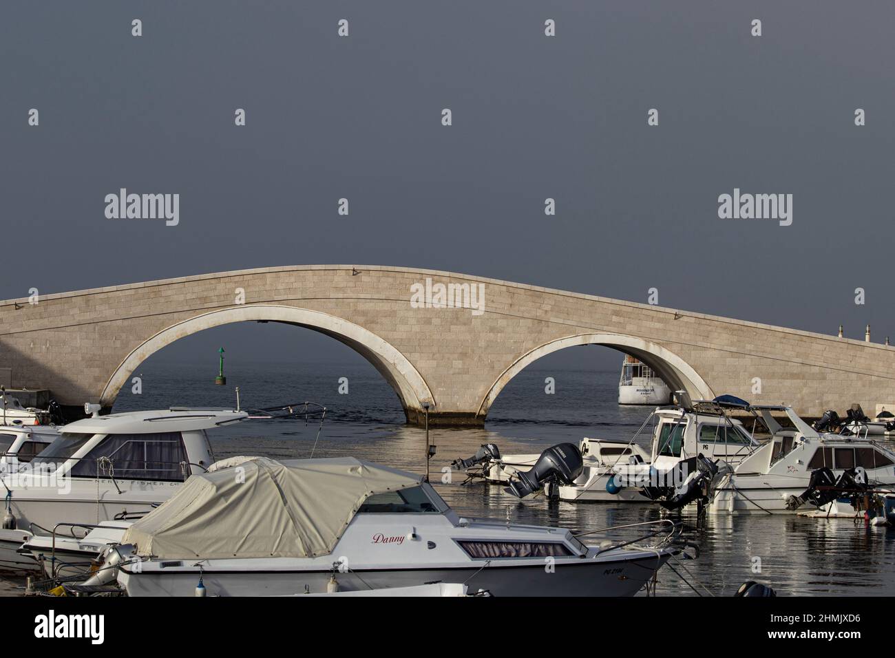 stone bridge in Venetian style Stock Photo