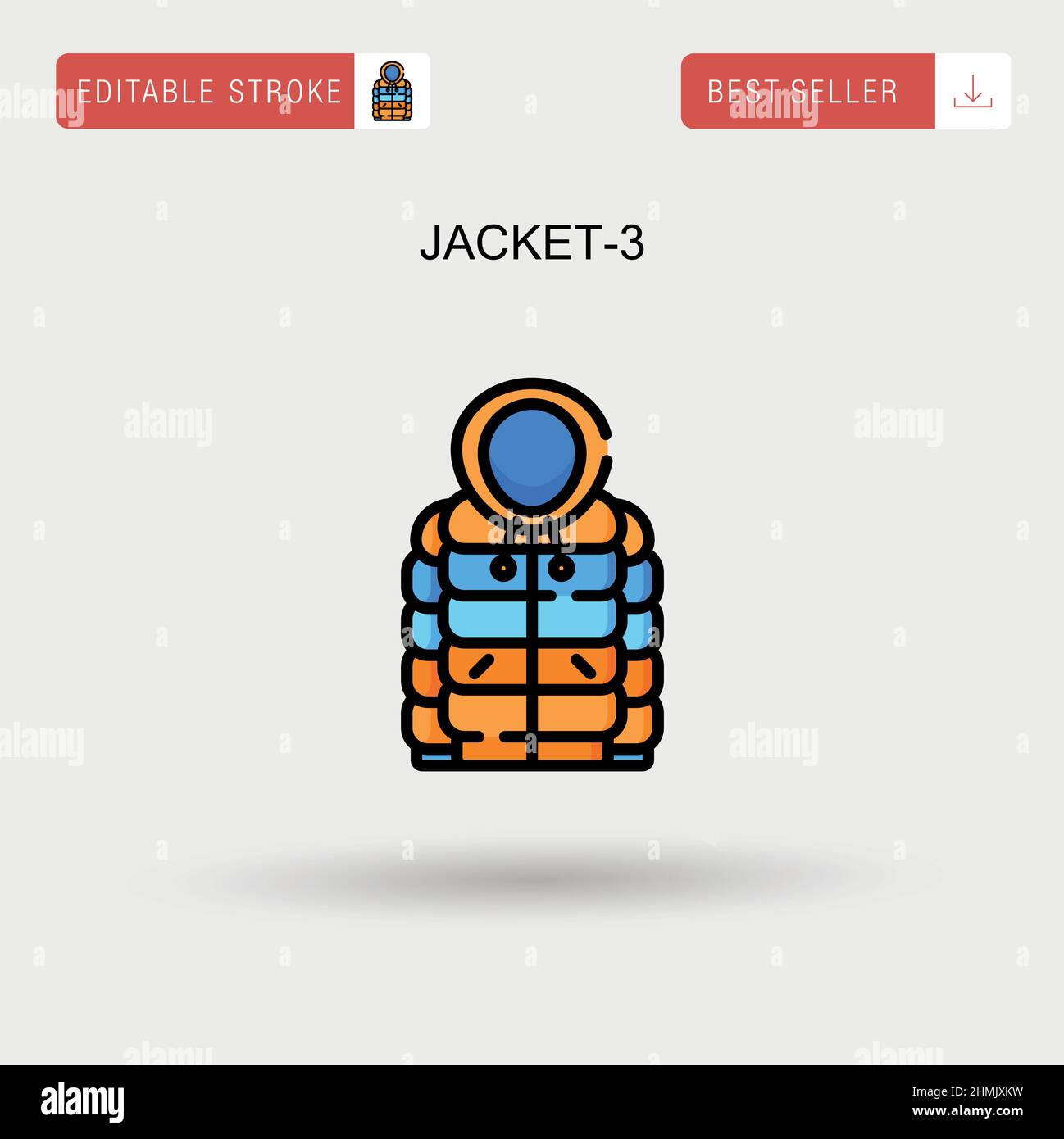 Jacket-3 Simple vector icon. Stock Vector