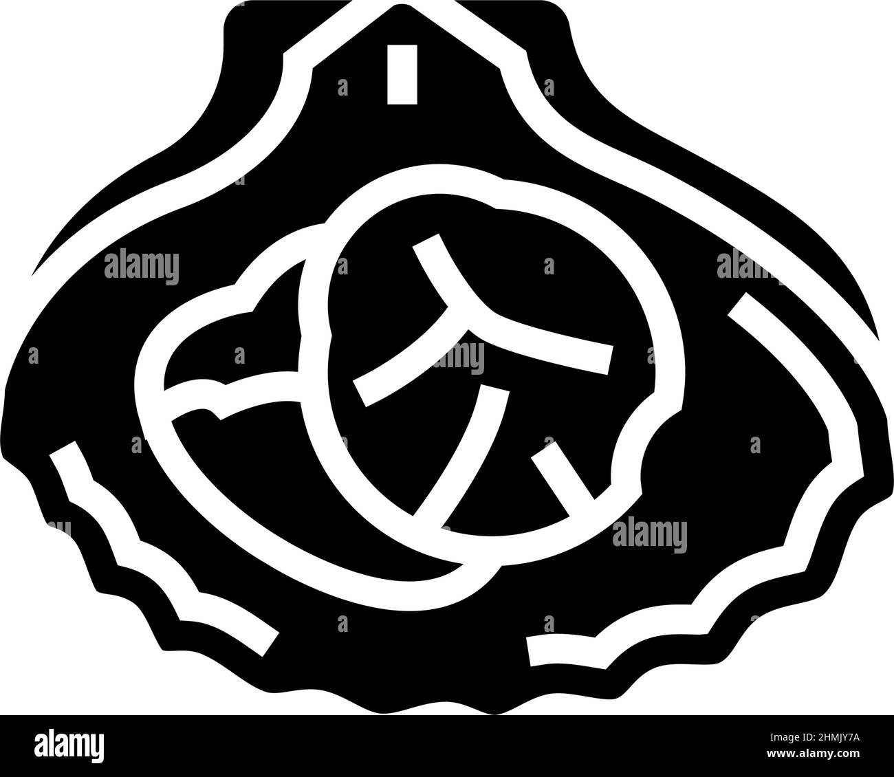 scallops seafood glyph icon vector illustration Stock Vector Image
