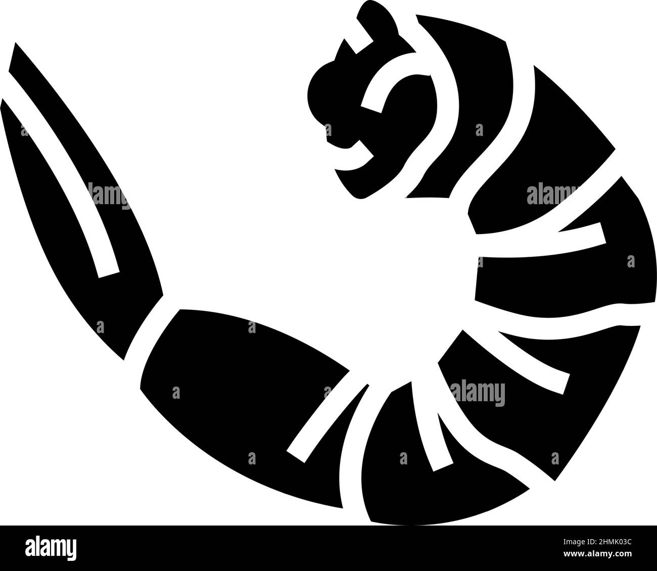 shrimp seafood glyph icon vector illustration Stock Vector Image & Art ...