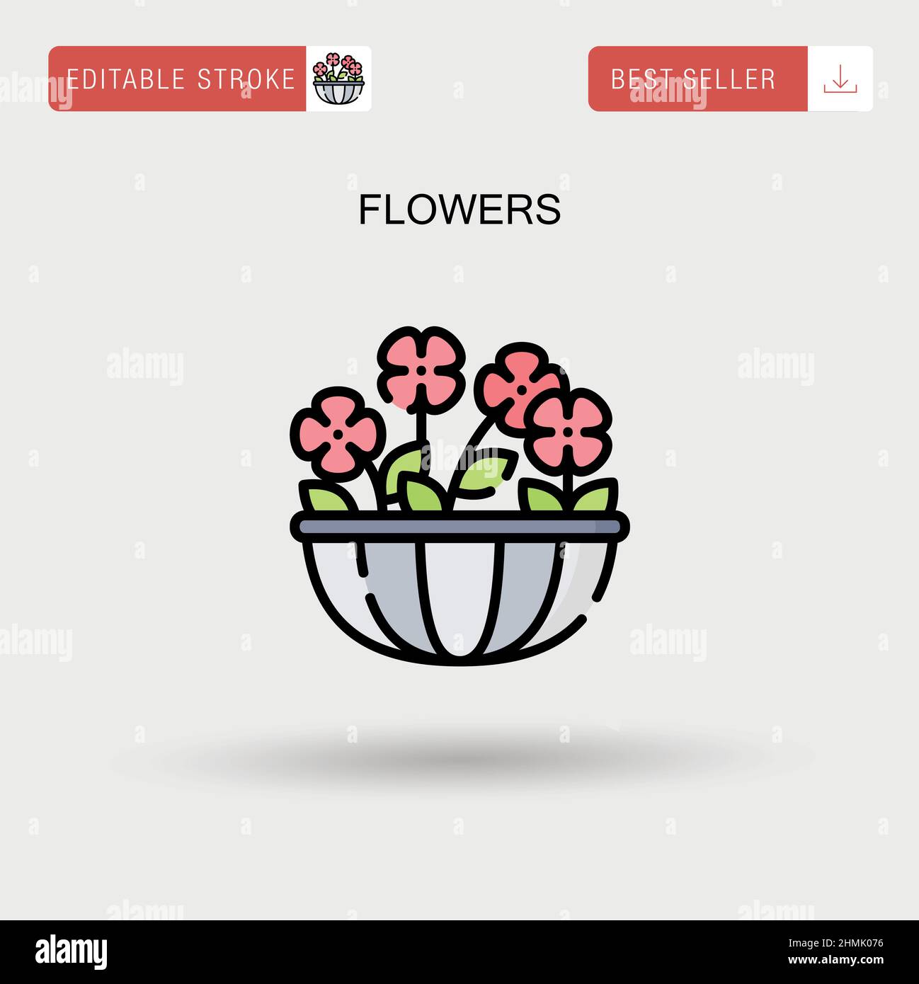 Flowers Simple vector icon Stock Vector Image & Art - Alamy