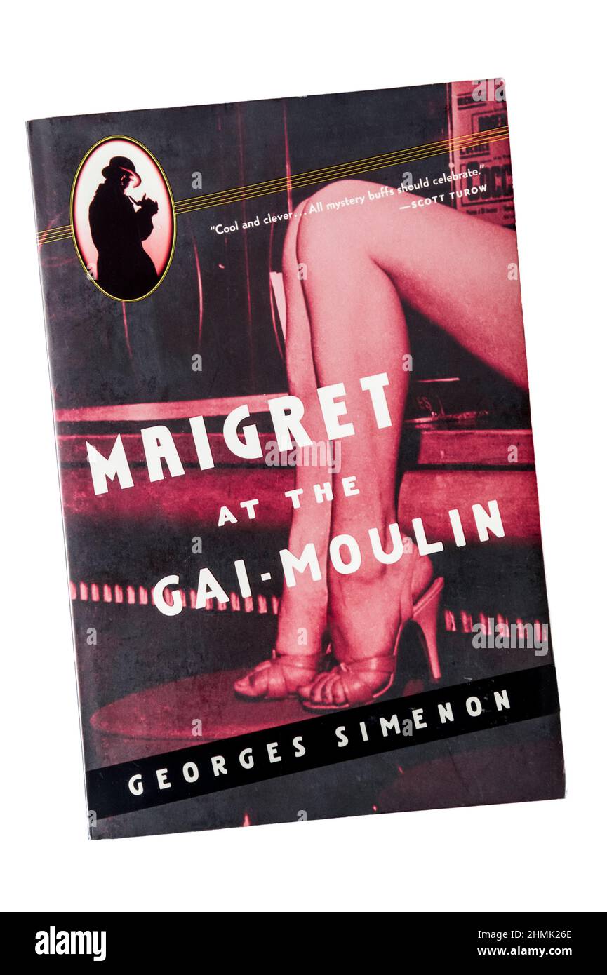 A paperback copy of Maigret at the Gai-Moulin by Georges Simenon.  First published in 1931. Stock Photo