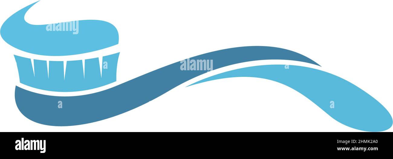 Toothbrush icon logo design template illustration vector Stock Vector