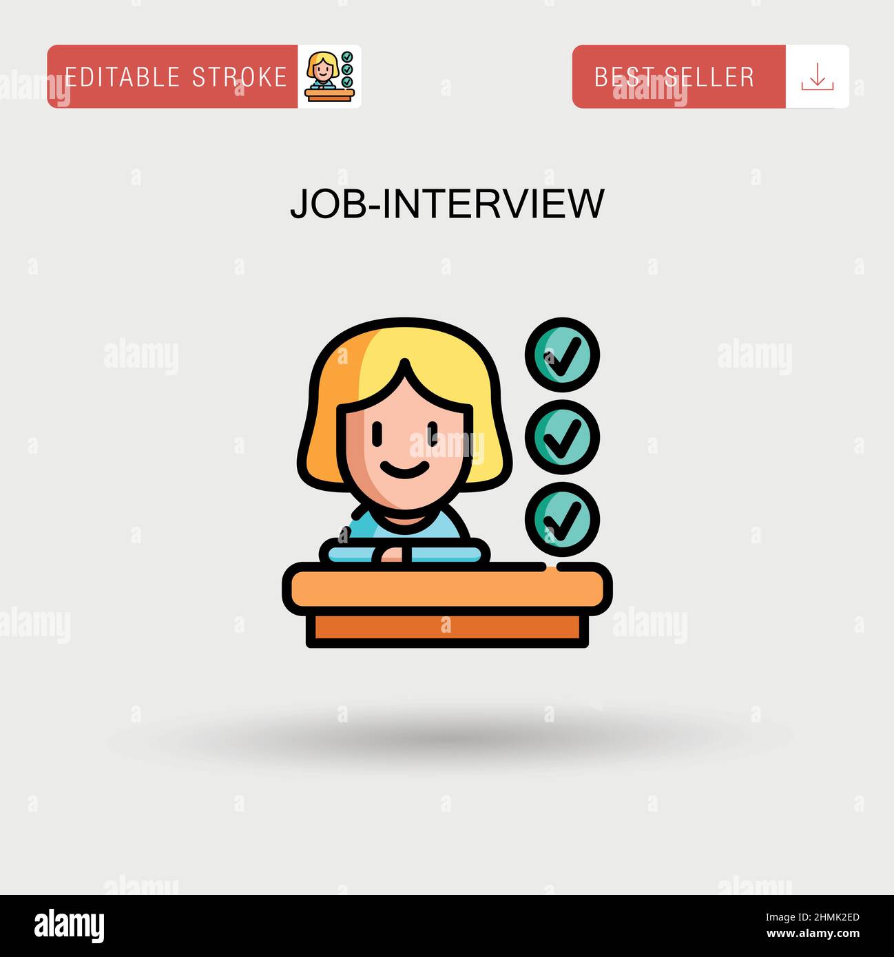 Job-interview Simple vector icon. Stock Vector