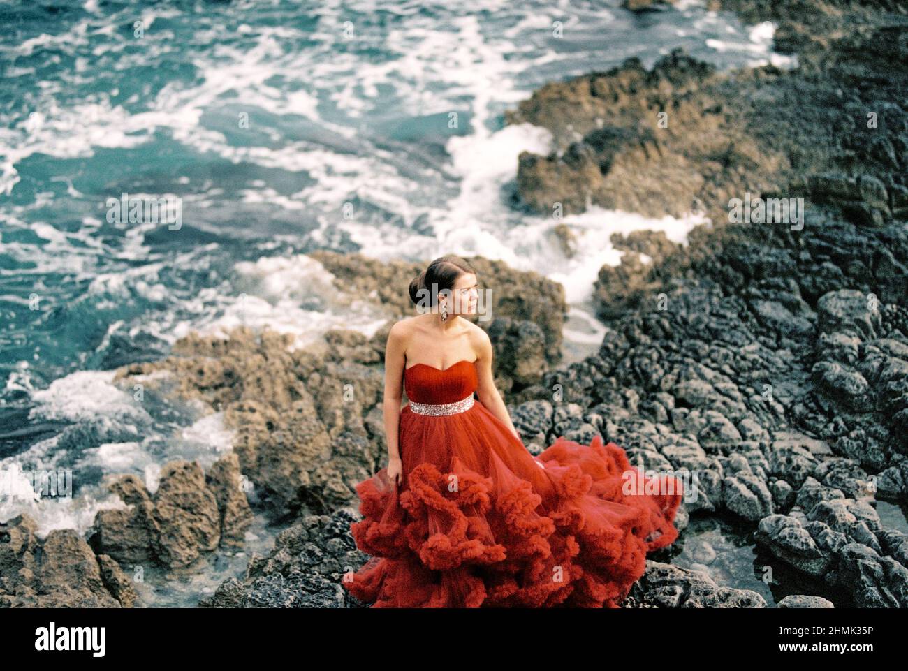 Woman in red top looks hi-res stock photography and images - Alamy