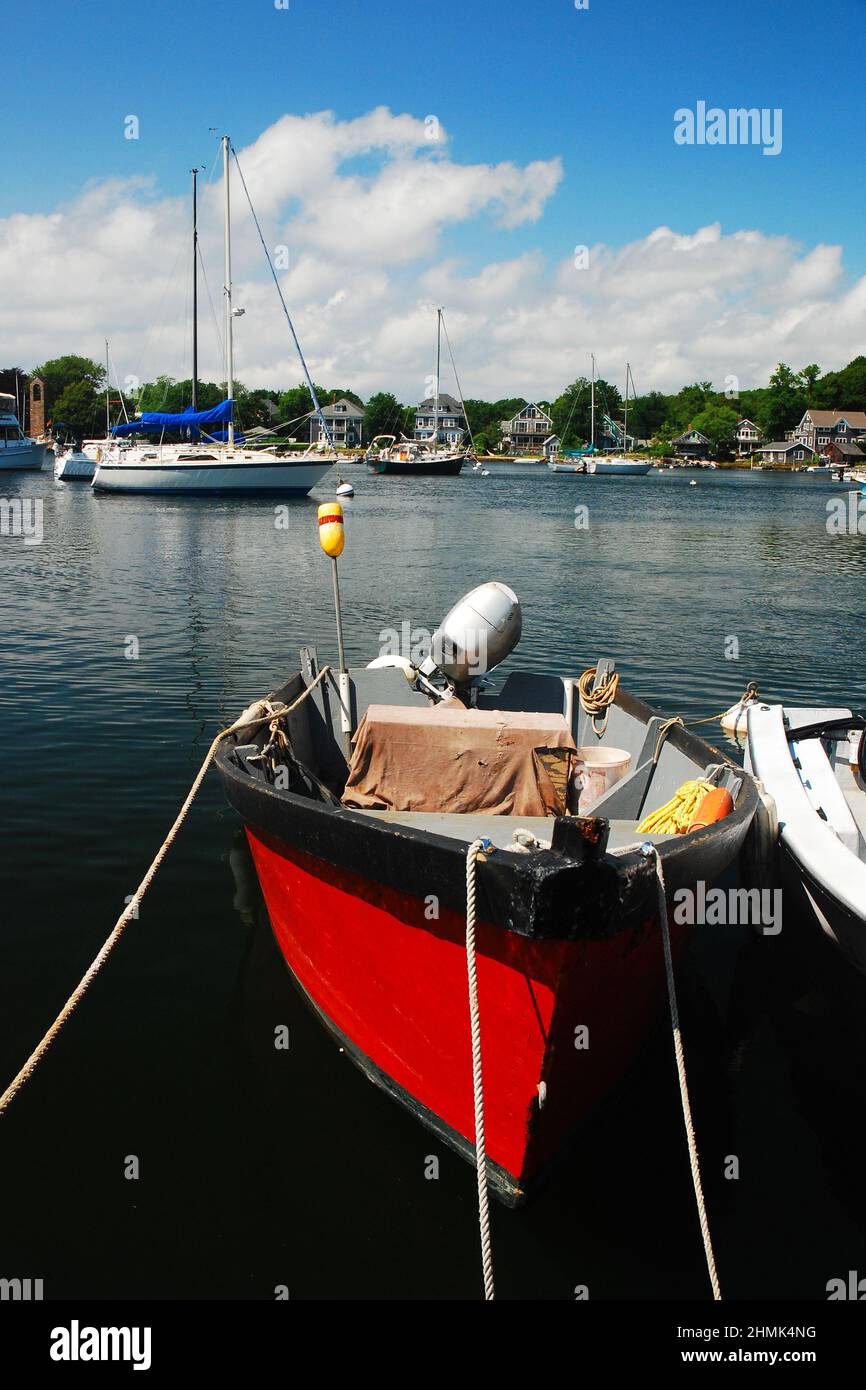 Red Boat, Woods Hole Stock Photo Alamy
