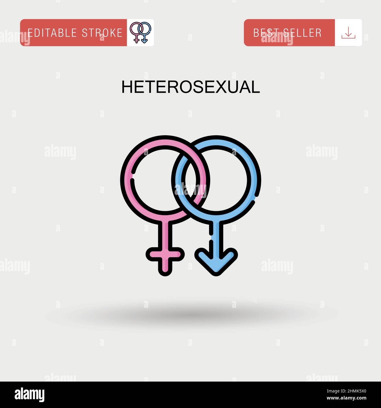 Heterosexual Simple vector icon. Stock Vector