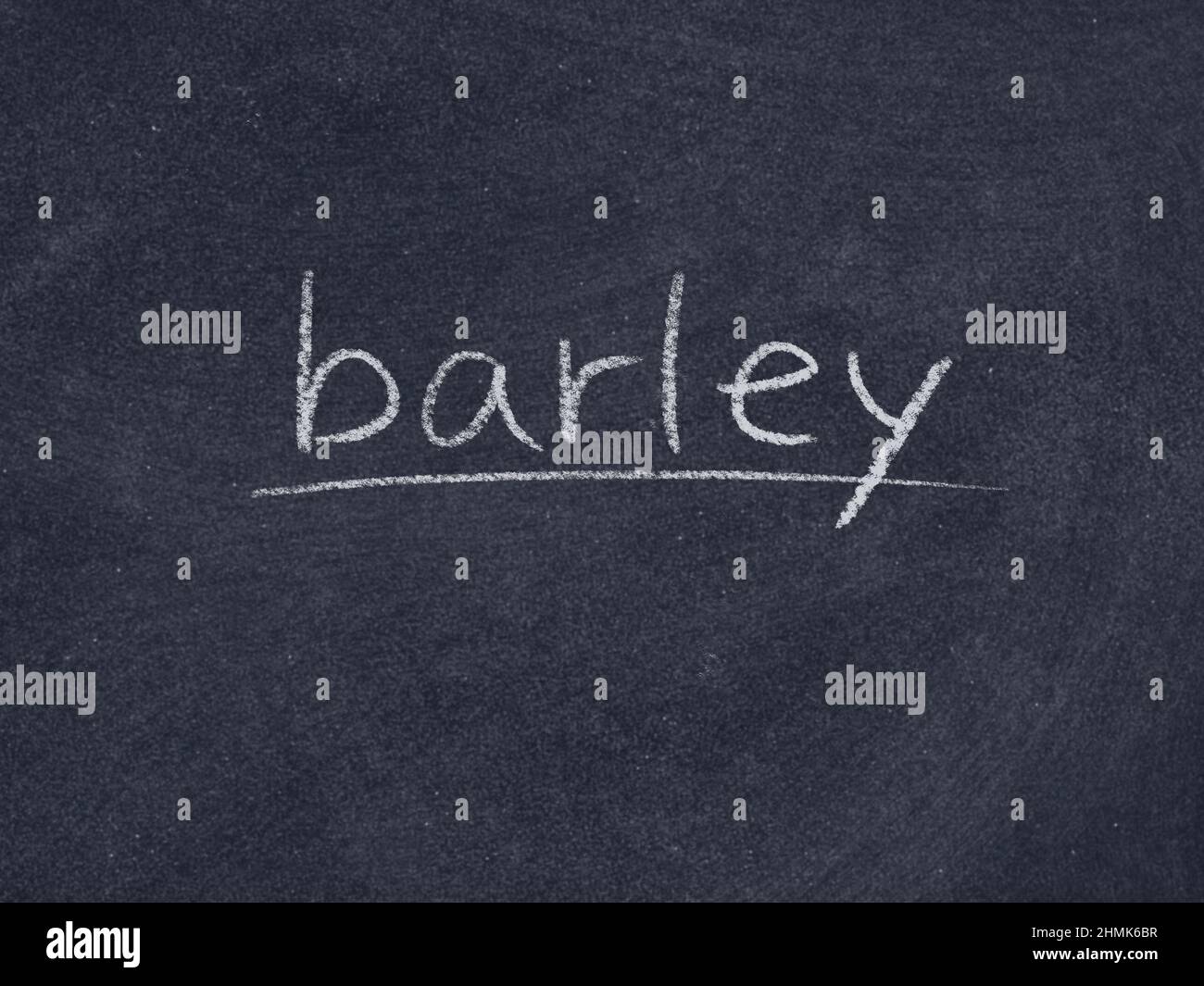 barley concept word on blackboard background Stock Photo - Alamy
