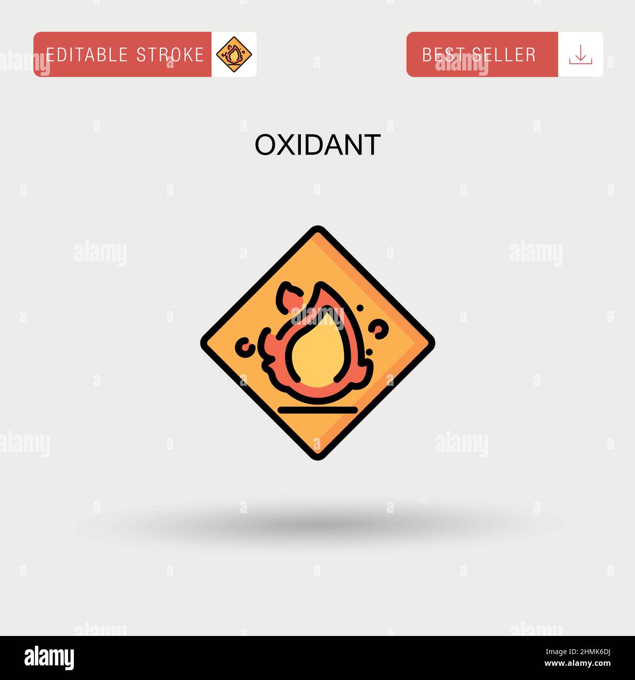 Oxidant Simple vector icon. Stock Vector