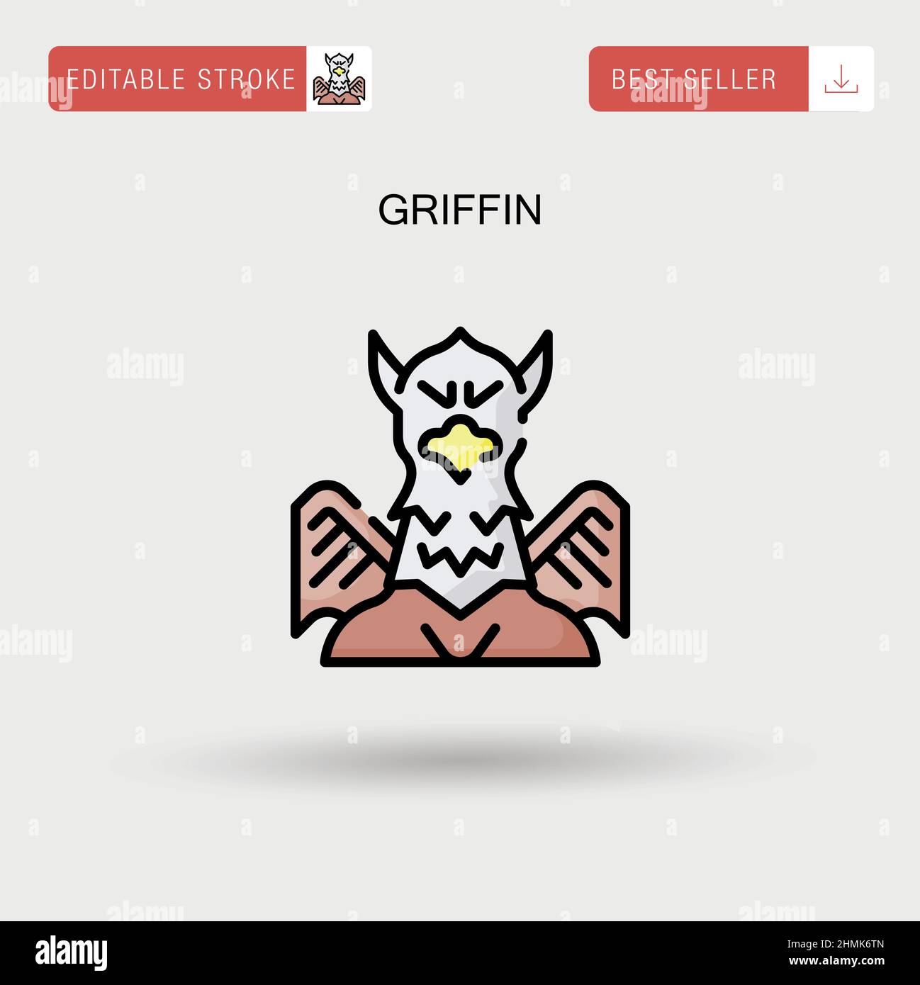 Griffin Simple vector icon. Stock Vector