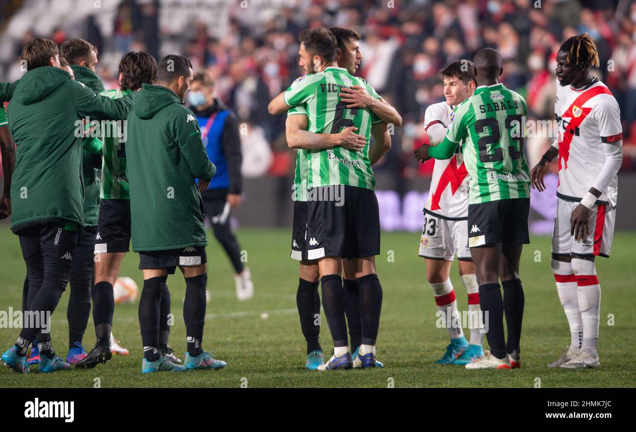 Madrid, Spain. 09th Feb, 2022. Copa del Rey semifinal first round match: Rayo Vallecano vs Betis at Vallecas Stadium. Madrid February 09, 2022 Partido de ida de la semifinal de la Copa del Rey: Rayo Vallecano vs Betis en el Estadio de Vallecas, Madrid 09 de Febrero de 2022 900/Cordon Press Credit: CORDON PRESS/Alamy Live News Stock Photo