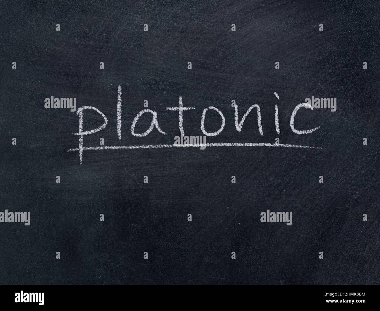platonic concept word on blackboard background Stock Photo