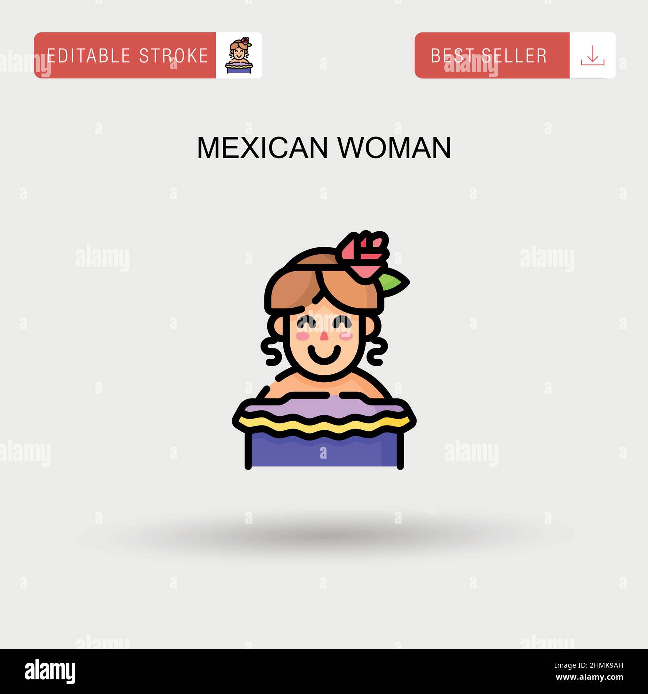 Mexican woman Simple vector icon. Stock Vector