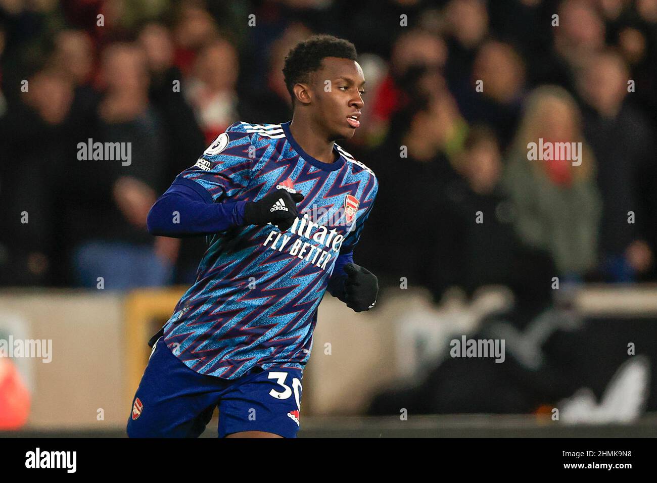 Wolverhampton, UK. 10th Feb, 2022. Eddie Nketiah #30 of Arsenal in Wolverhampton, United Kingdom on 2/10/2022. (Photo by Conor Molloy/News Images/Sipa USA) Credit: Sipa USA/Alamy Live News Stock Photo