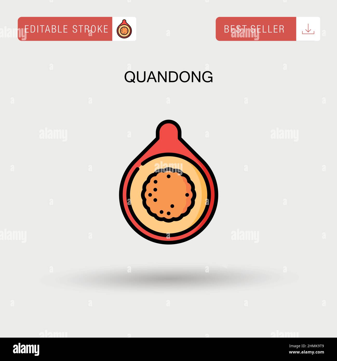 Quandong Simple vector icon. Stock Vector