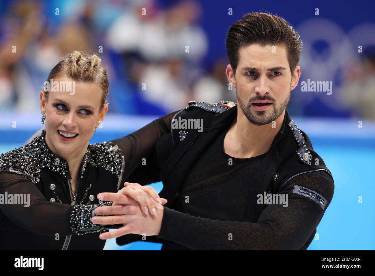 Madison Hubbell & Zachary Donohue (USA), FEBRUARY 4, 2022 - Figure Skating :  Team Ice Dance Rhythm Dance  during the Beijing 2022 Olympic Winter Game Stock Photo