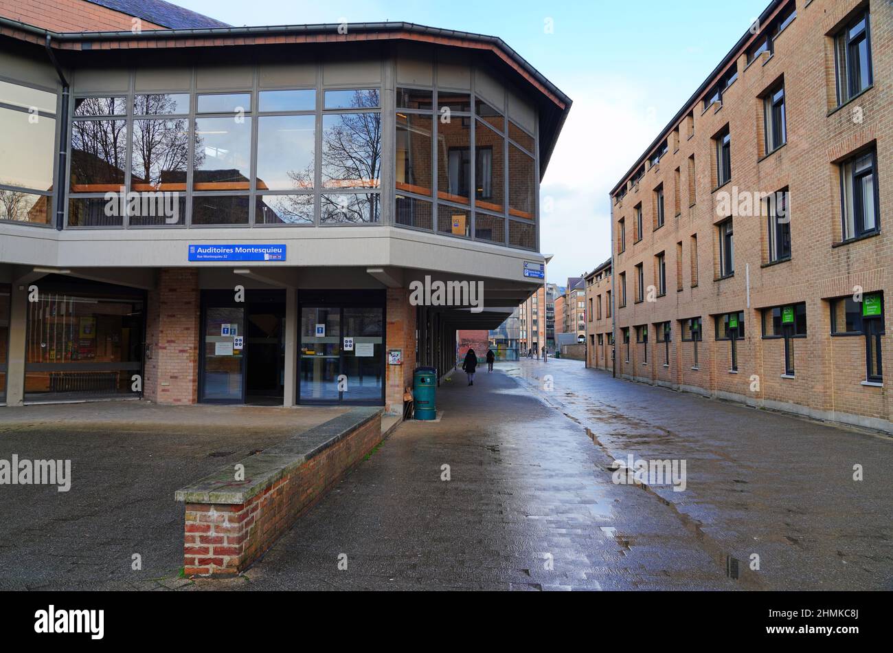 LOUVAINLANEUVE, BELGIUM 7 JAN 2022 Exterior view of Universite