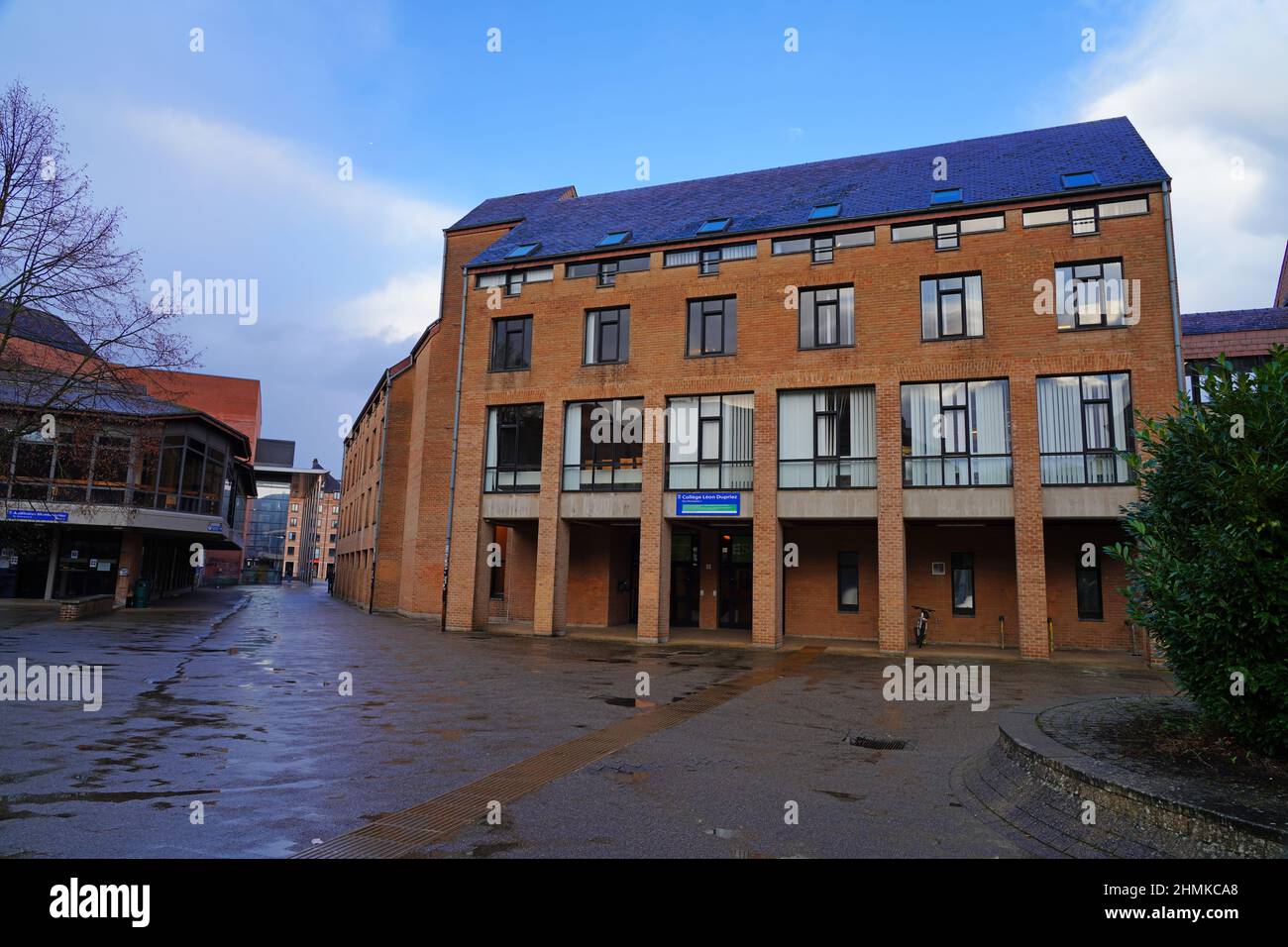 LOUVAIN-LA-NEUVE, BELGIUM -7 JAN 2022- Exterior view of Universite ...