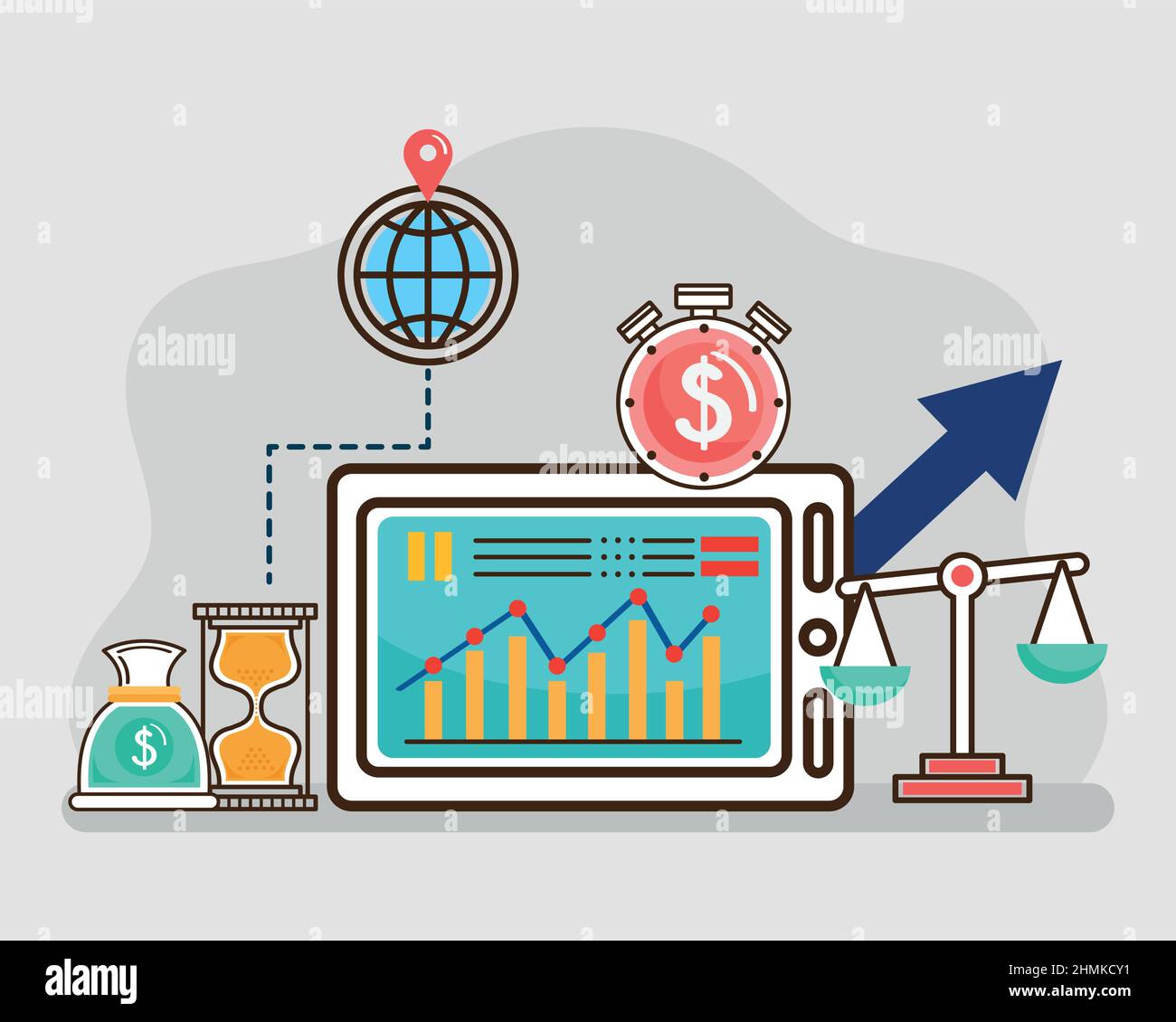 tablet and financial icons Stock Vector Image & Art - Alamy