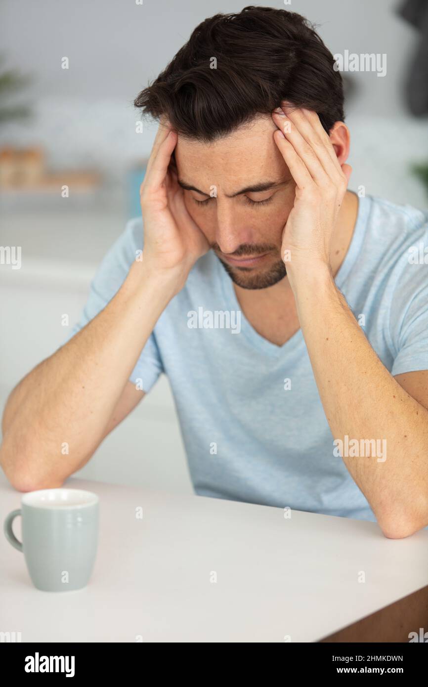 people tiredness and overwork concept Stock Photo
