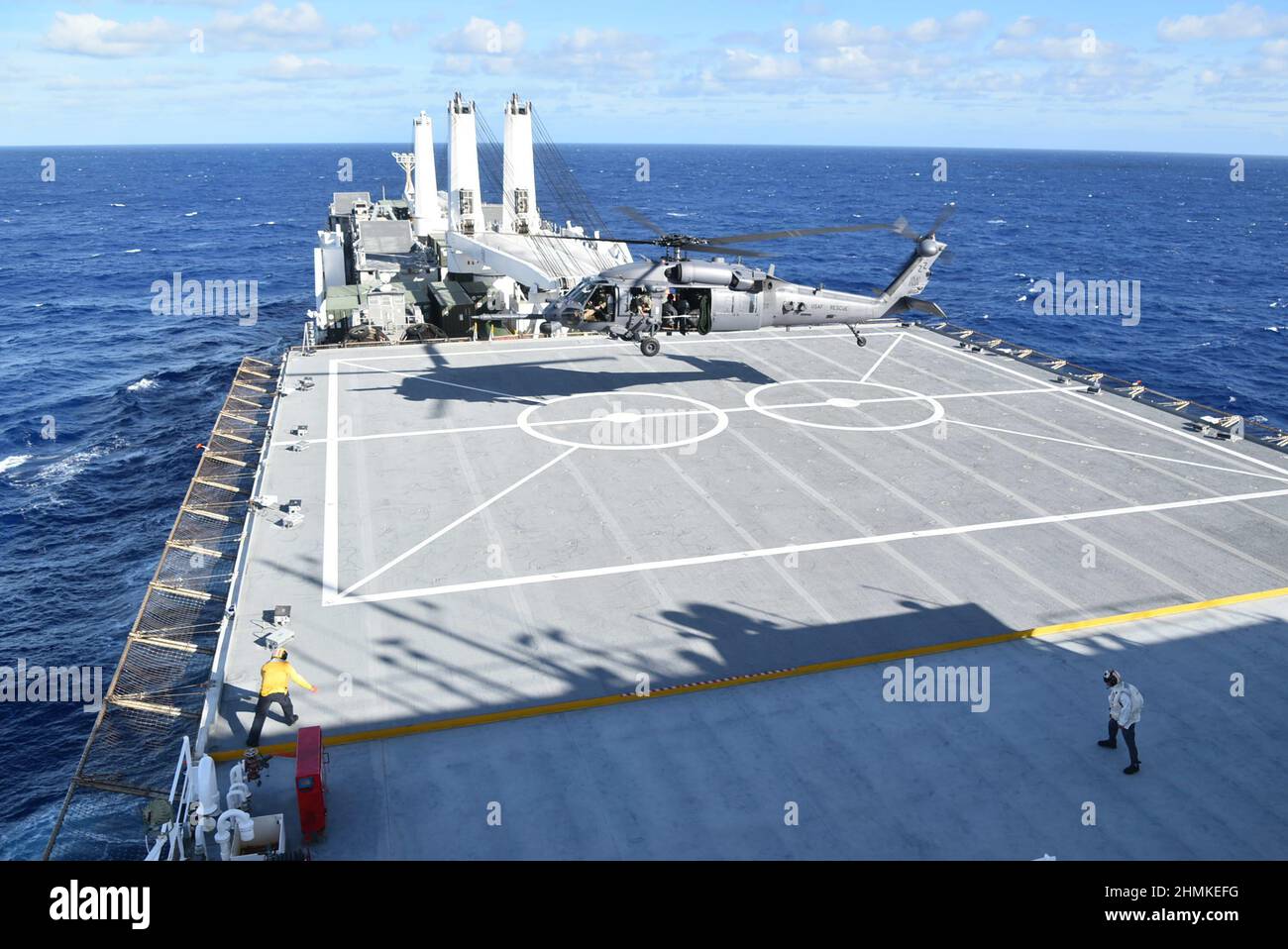 PHILIPPINE SEA (Feb. 7, 2022) Crew members from U.S. Air Force 33rd