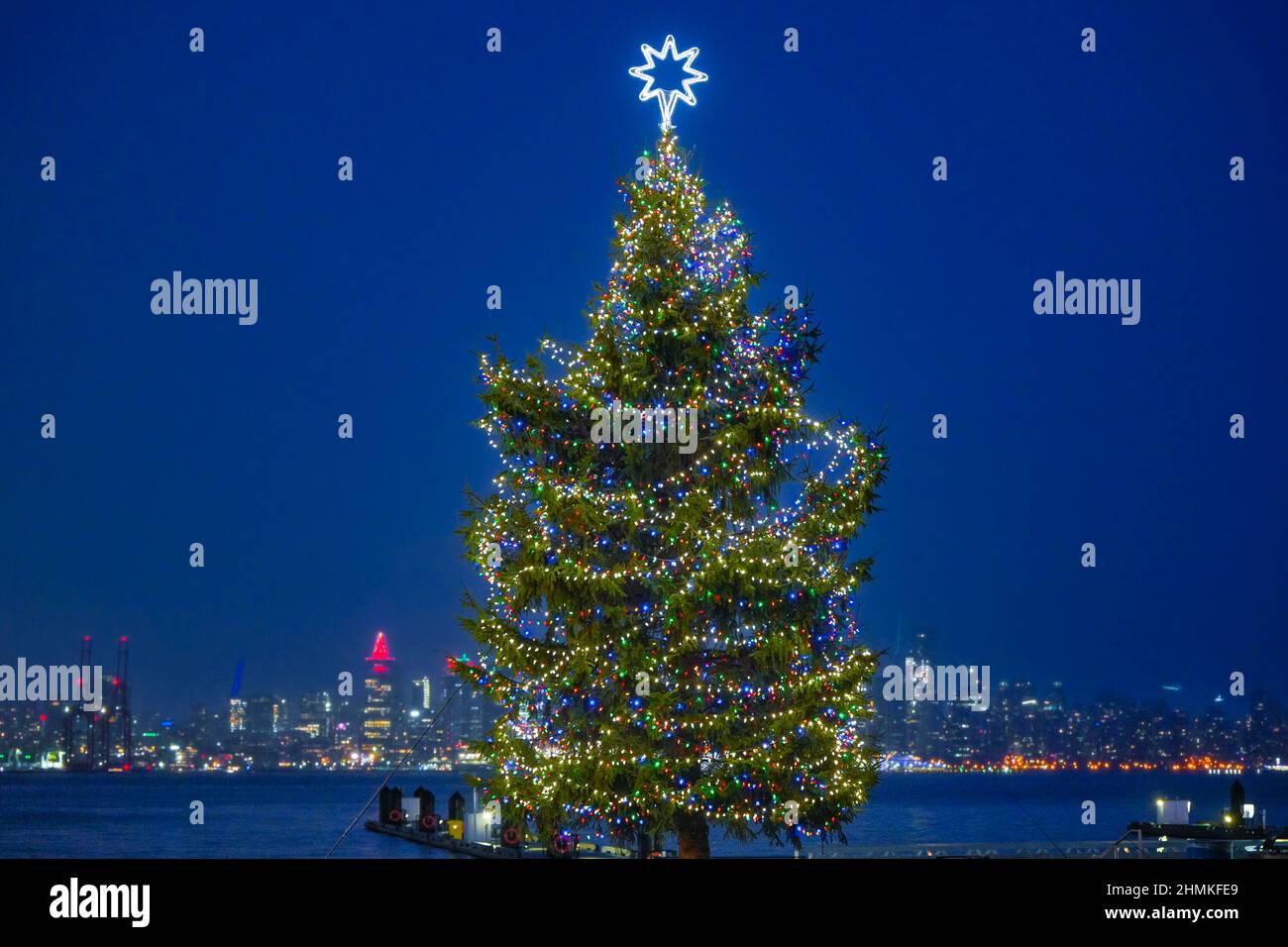 Christmas tree, Shipyards District, North Vancouver, British Columbia