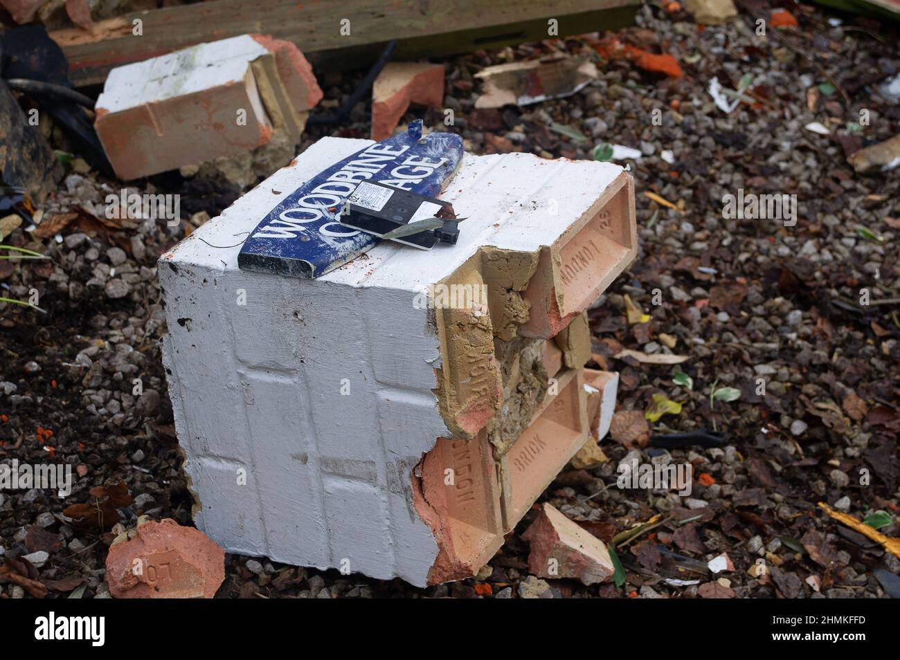 Windlesham, Surrey, UK. 10th February, 2022. A Mercedes smashed into