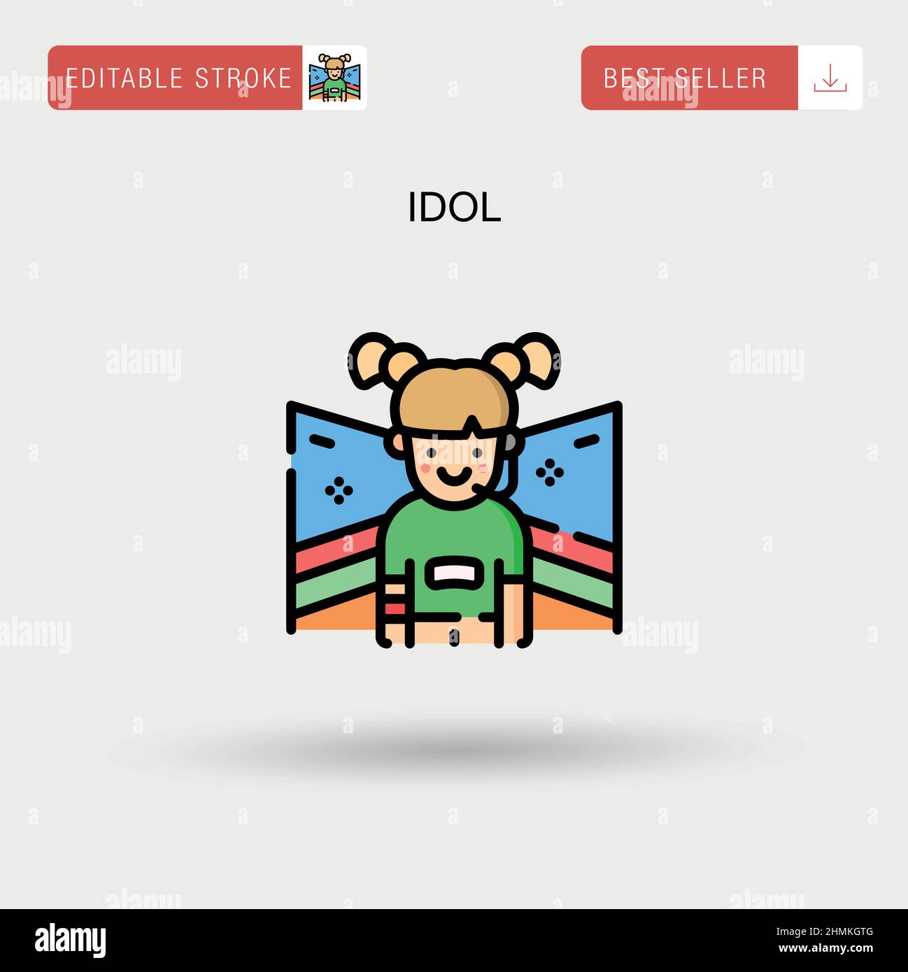 Idol Simple vector icon. Stock Vector