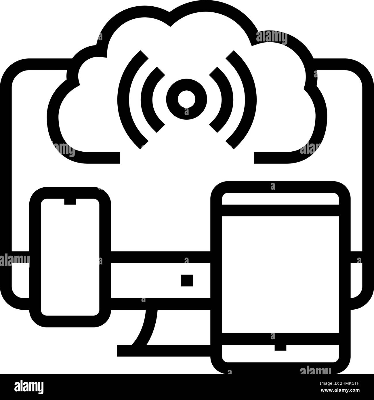 cloud storage line icon vector illustration Stock Vector Image & Art ...