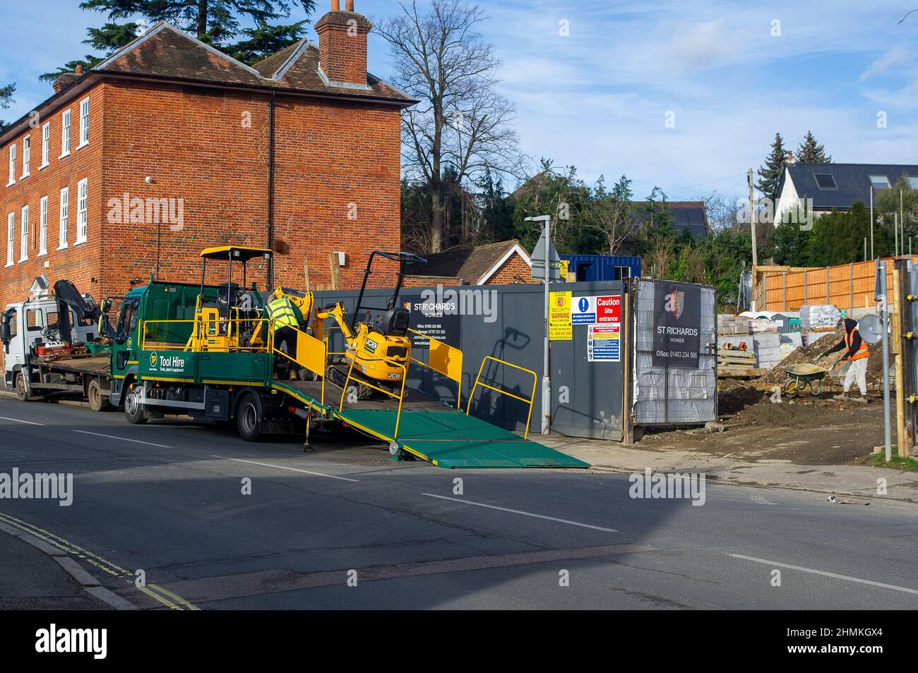 Bagshot, Surrey, UK. 10th February, 2022. New homes being built in