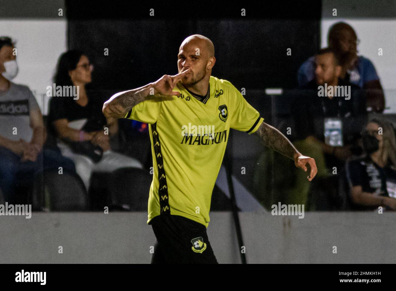 Santos, Brazil. 10th Feb, 2022. Silvinho in the match between Santios X ...