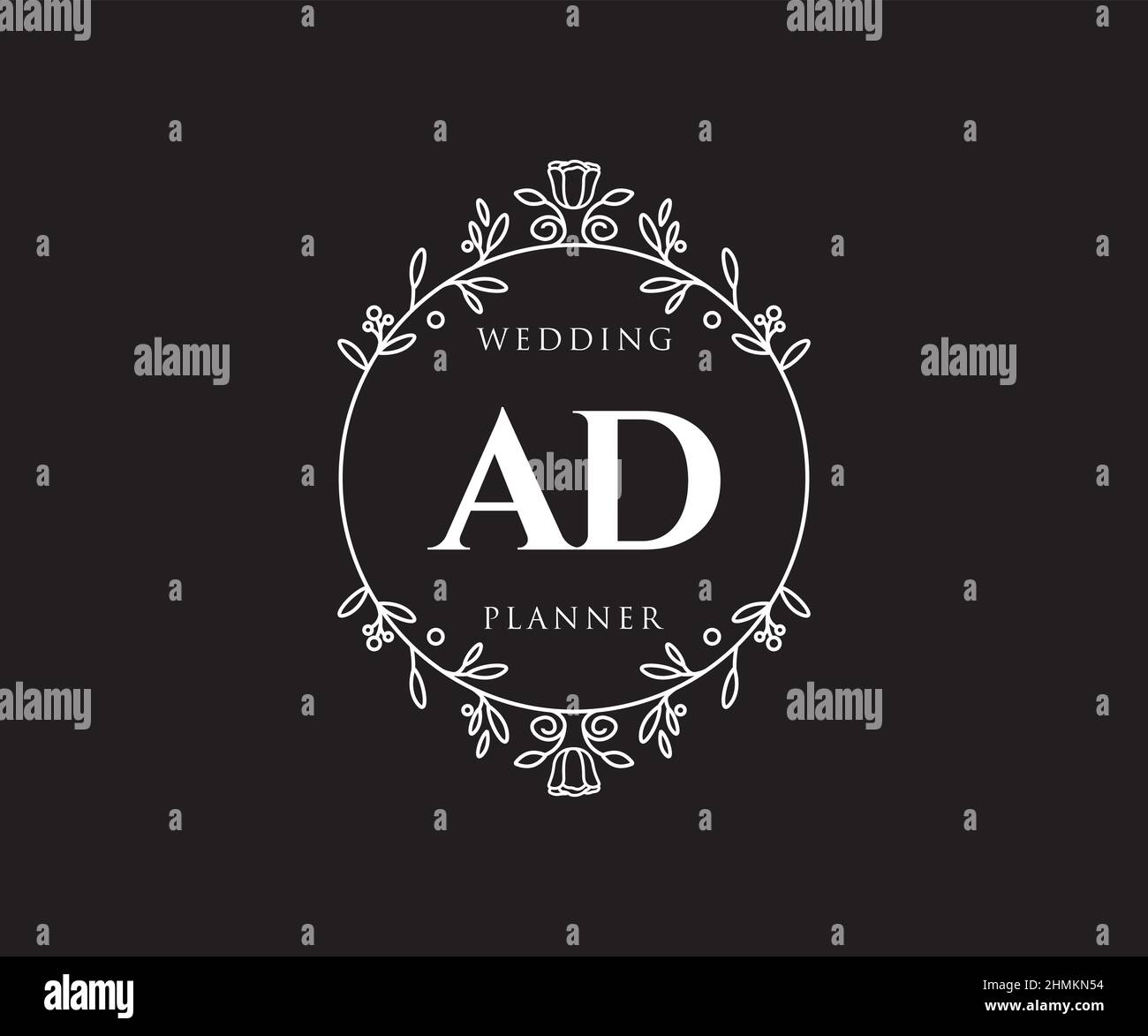 AD Initials letter Wedding monogram logos collection, hand drawn modern ...