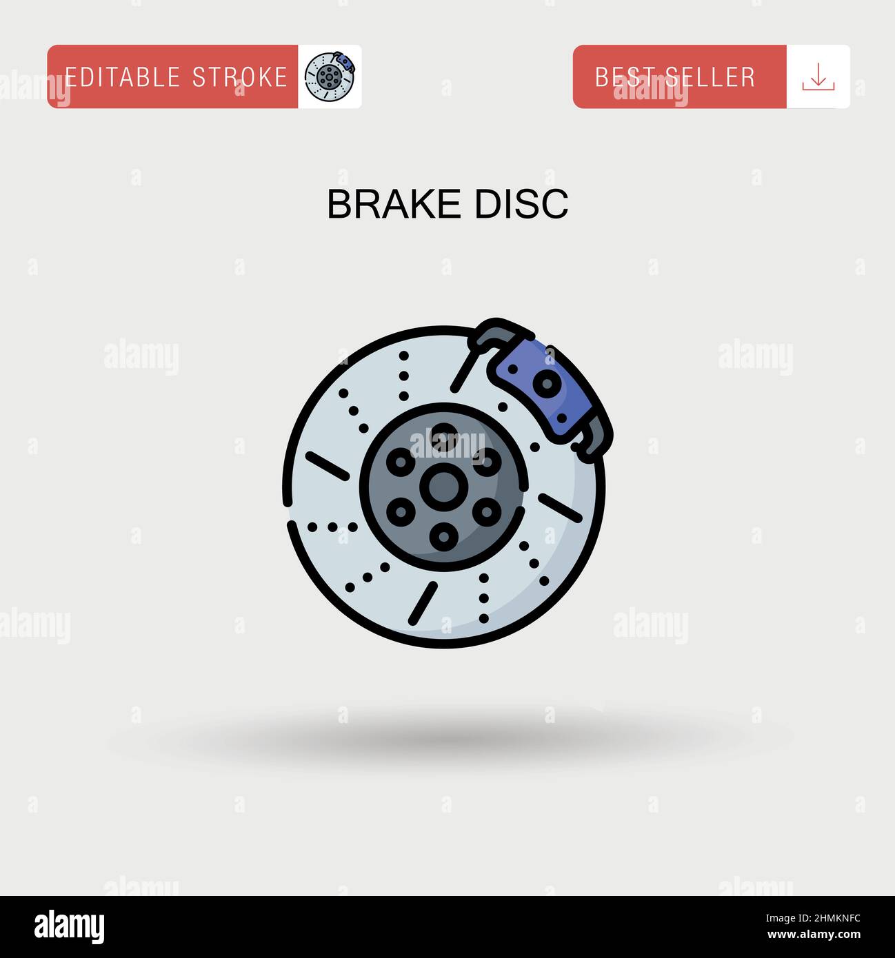 Brake disc Simple vector icon. Stock Vector