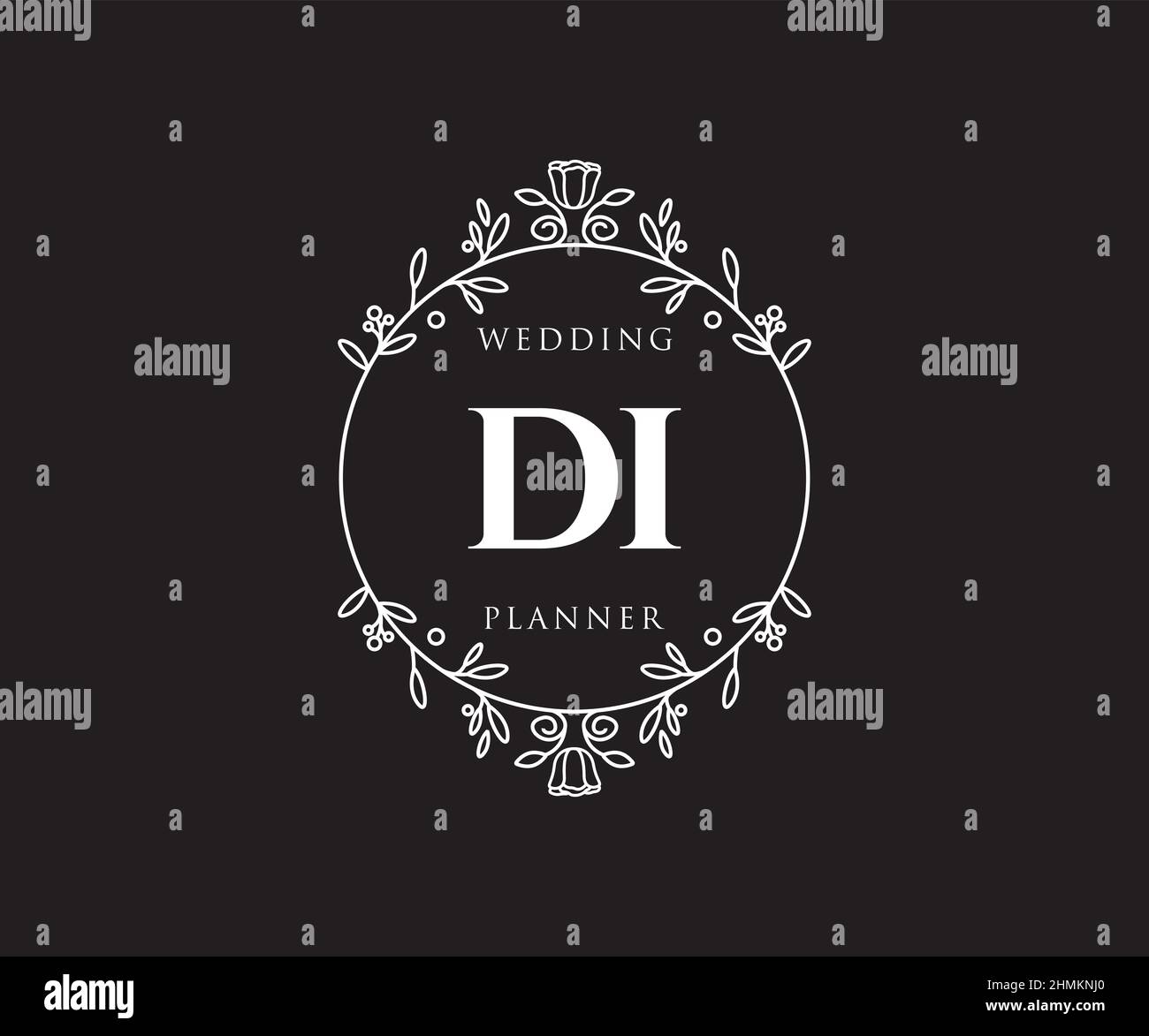 DI Initials letter Wedding monogram logos collection, hand drawn modern ...