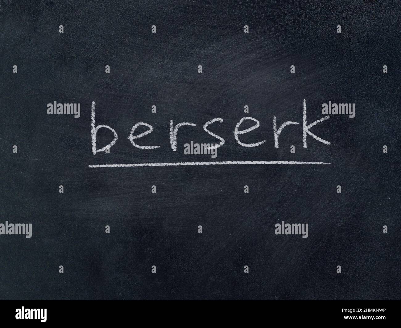 berserk concept word on blackboard background Stock Photo