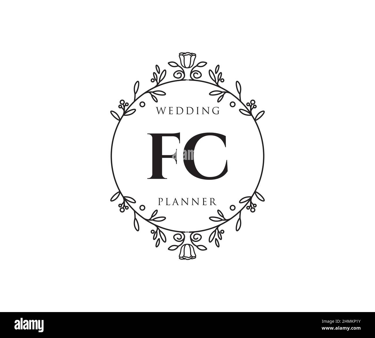 FC Initials letter Wedding monogram logos collection, hand drawn modern ...