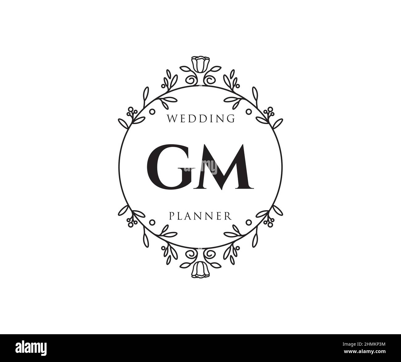 GM Initials letter Wedding monogram logos template, hand drawn modern -  stock vector 5381653
