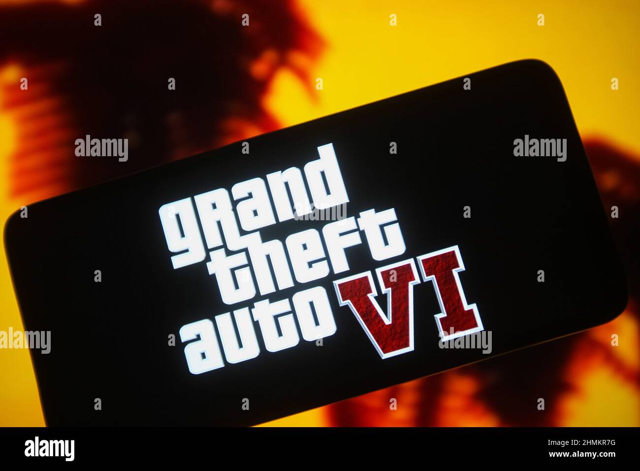 Ukraine. 10th Feb, 2022. In this photo illustration, a Grand Theft Auto VI (GTA 6) logo is seen on a smartphone screen. Credit: SOPA Images Limited/Alamy Live News Stock Photo