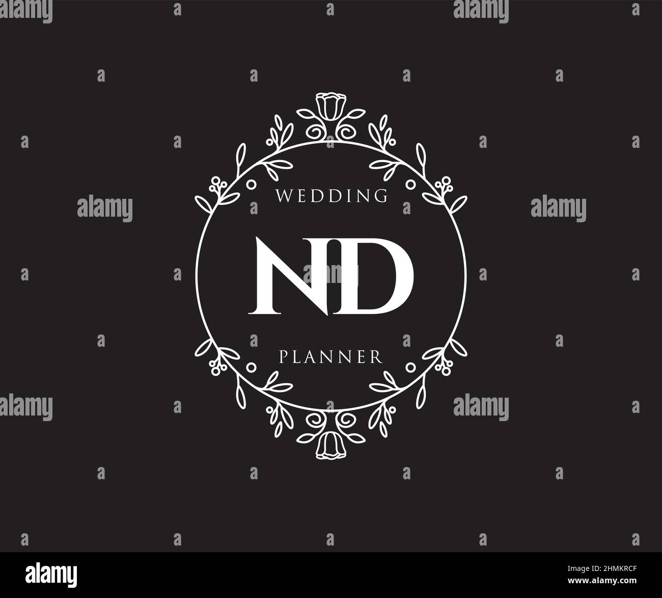 Nd Intials ND Initials letter Wedding monogram logos collection, hand drawn modern ...