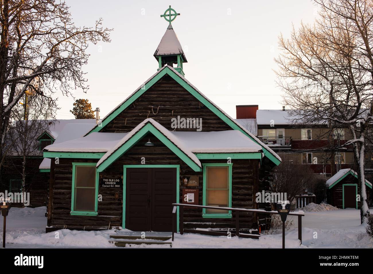 Old Log Church Museum, Whitehorse, Yukon, Canada Stock Photo