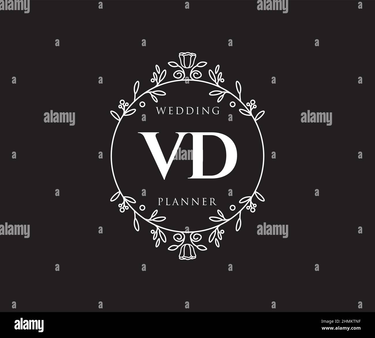VD Initials letter Wedding monogram logos collection, hand drawn modern ...