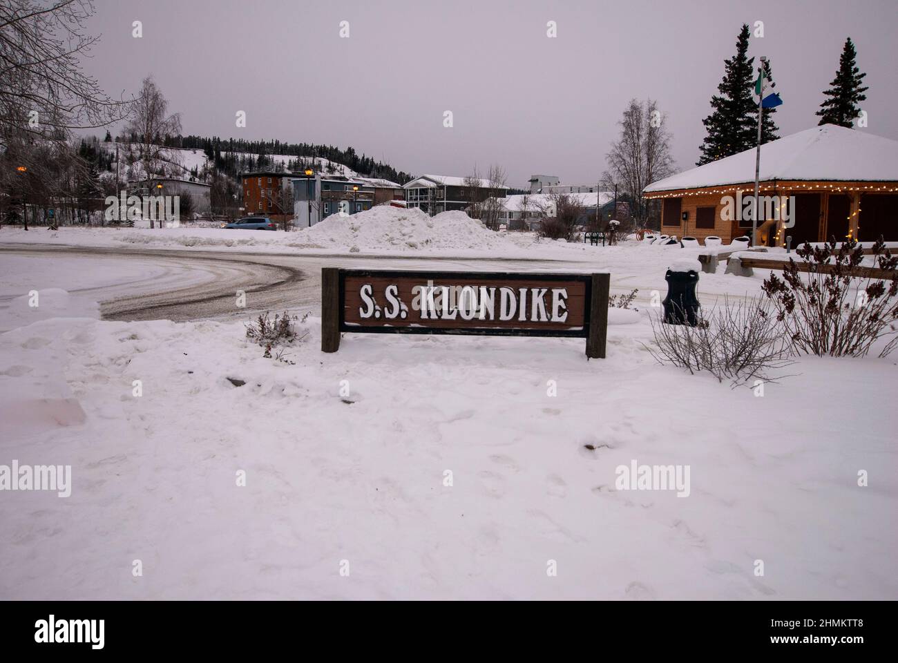 S.S. Klondike sign, Whitehorse, Yukon, Canada Stock Photo