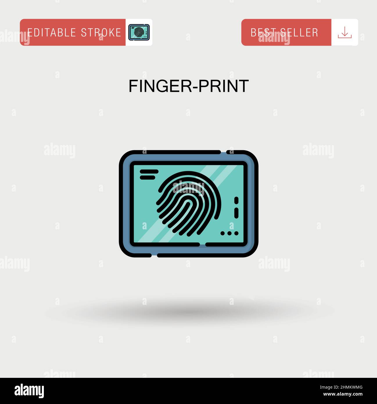 Finger-print Simple vector icon. Stock Vector